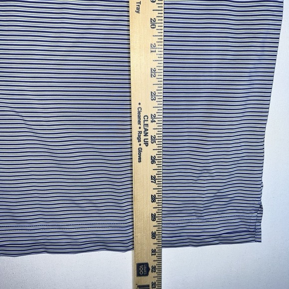 DONALD ROSS SPORT UPF 50 WICKING DRY‎ STRIPE-NAVY/Yellow/WHITE GOLF POLO  SHIRT - Picture 4 of 10